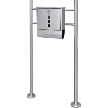 Poštovní schránka Poštovní schránka VidaXL šedá Poštovní schránka a držákem na noviny