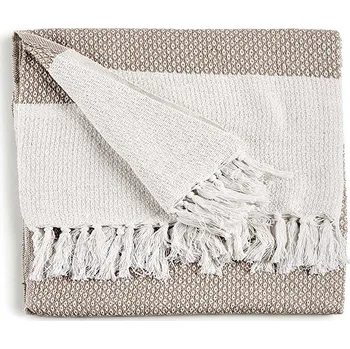 Přehoz na lůžko Giftdecor Bavlněný přehoz na postel, 130 × 160 cm, béžový