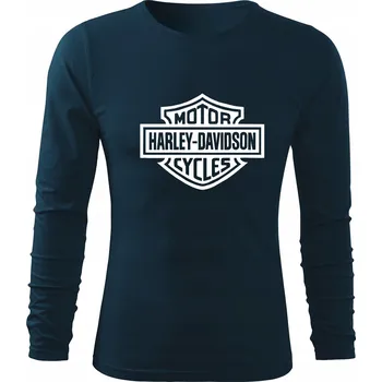 Pánské tričko Tričko s dlouhým rukávem D489 HARLEY DAVIDSON MOTOR tmavě modré pánské vel L