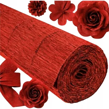 Obraz Krepový papír italský 582 Červený 50x250 cm Dekorativní Dárkový SILNÝ 180g