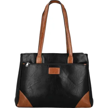 Kabelka Trendy dámská koženková kabelka na rameno Remiga, černá-hnědá