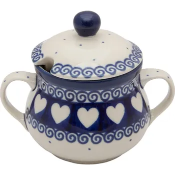 Cukřenka CUKŘENKA 200 ml Umělecká keramika Bolesławiec dek 375M SRDCE Ciszewska