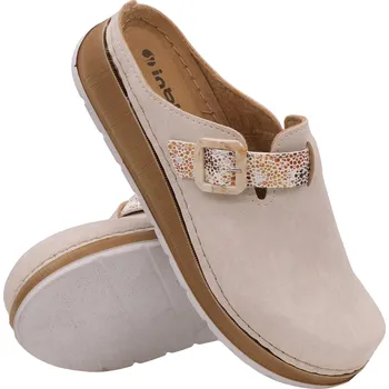 Dámské pantofle INBLU GS-54 Dámské NAZOUVÁKY (Pantofle) s plnou špičkou, Eko Komfort, kožená stélka, PU podrážka, béžové, velikost 38