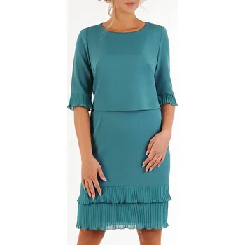 Dámské šaty Carla Moreno koktejlové šaty klasického střihu, midi délka, velikost 42