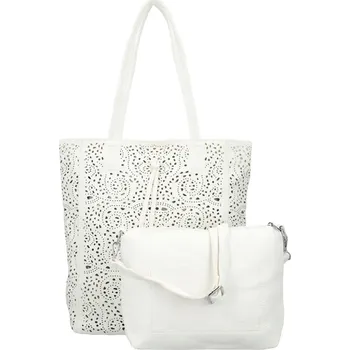 Módní dámský koženkový set kabelek Safira, bílý