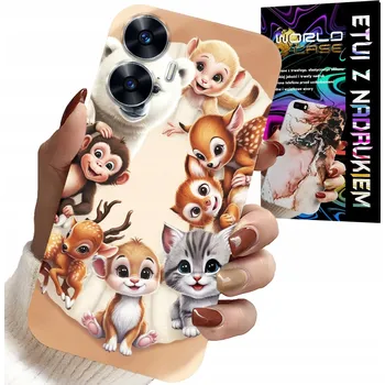 Pouzdro na mobilní telefon POUZDRO PRO REALME C55 - ZADNÍ KRYT PRO DĚTI S LESNÍMI ZVÍŘATY