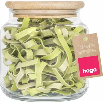 Dóza na potraviny SKLENĚNÁ NÁDOBA NA POTRAVINY PRO SÝPKÉ POTRAVINY S DŘEVĚNÝM VÍKEM 500ml