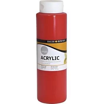 Výtvarná barva Daler-Rowney Simply Umělecká barva akrylová, 750 ml, zářivě červená&nbsp;126750547