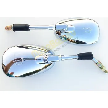 Zrcátko pro motocykl Chromová zrcátka na motocykl M10 s homologací, 1 pár