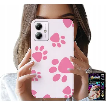 Pouzdro na mobilní telefon POUZDRO PRO MOTOROLA MOTO G54 5G - RŮŽOVÉ PSÍ TLAPNICE, ZADNÍ KRYT , KRYT