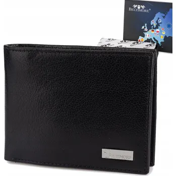 Peněženka Pánská kožená peněženka klasická velká horizontální černá kůže pravá Beltimore