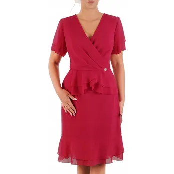 Dámské šaty Carla Moreno koktejlové šaty klasického střihu, midi délka, velikost 42