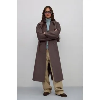 Dámský kabát Estro Kabát ER00117931 Hnědá Loose Fit L