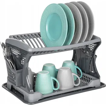 Odkapávač na nádobí DVOUÚROVŇOVÝ ODKAPÁVAČ NA NÁDOBÍ + ODKAPÁVAČE ANTRACIT