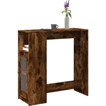 Jídelní stůl vidaXL Barový stůl s regály kouřový dub 101 x 40 x 103,5 cm kompozit