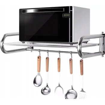 police Závěsná police na mikrovlnnou troubu, nástěnný držák na mikrovlnku, držák mikrovlnné trouby