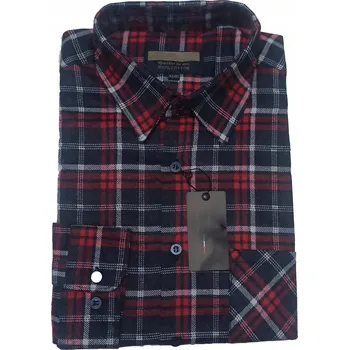 Pánská košile Pánská flanelová košile červená kostkovaná velikost 42-43 Ležérní pro chladnější dny