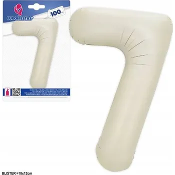 Balónek Ouda Party - Jednorázový balónek ve tvaru číslice 7 v krémové barvě (100 cm)