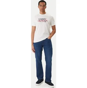 Pánské tričko Tommy Hilfiger T-Shirt Brand Love Big Text MW0MW42369 Bílá Regular Fit XS