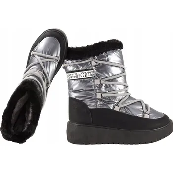 Dámská obuv FILIPPO DBT4239 DÁMSKÉ ZATEPLENÉ SNĚHULE ZIMNÍ KOZAČKY 38 Šedé