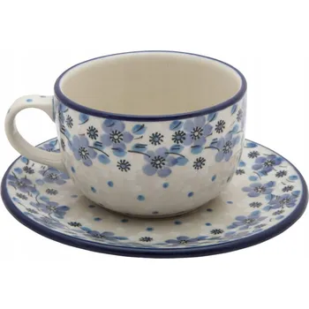 Šálek Ceramika Artystyczna Květiny 200 ml vintage s podšálkem