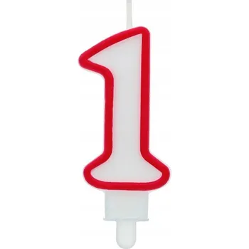 Dortová svíčka Svíčka číslice ''1'' k narozeninám červený obrys