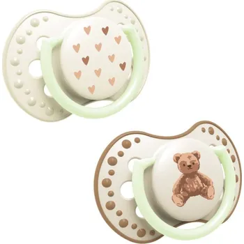 LOVI Dudlík svítící silikonový dynamický TEDDY LOVE 18m+ 2ks