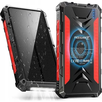 Powerbanka Solární powerbanka Feegar 36000 mAh 20W 4x USB-C PD QC3 Indukční nabíjení