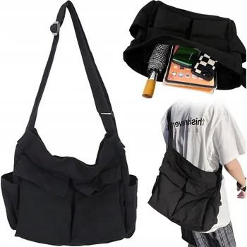 PLÁTĚNÁ TAŠKA PŘES RAMENO VINTAGE MESSENGER BAG PRO ŽENY MUŽE UNISEX