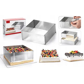 Forma na pečení NASTAVITELNÝ OBDÉLNÍKOVÝ RÁM FORMA NA DORT 15CM FORMA NA DORT CUKRÁŘSKÁ