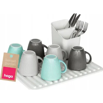 Odkapávač na nádobí ODKAPÁVAČ NA NÁDOBÍ S PODLOŽKOU, TÁCEM A ODKAPÁVAČEM NA PŘÍBORY - VELKÁ SADA