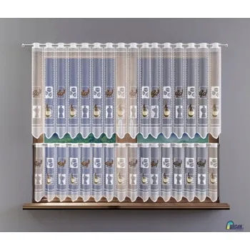 Bytová dekorace Vitrážová Záclona žakárová malovaná Káva 623825 výška 50 cm