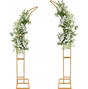 Obraz 2 KS ZAKŘIVENÉ SVATEBNÍ STOJANY OBLOUK POZADÍ ZLATÝ SVATEBNÍ OBLOUK 2,1M + 1,9M