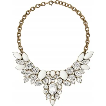 Náhrdelník NÁHRDELNÍK KOLIE DIADÉM BÍLÝ DÁMSKÝ ŠPERK ELEGANTNÍ OZDOBA NA KRK