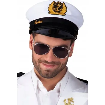 Sluneční brýle Ztmavené brýle kapitána, černé skla kostým