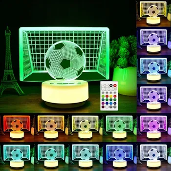 Lampička NOČNÍ LAMPA LED PRO DĚTI 3D LAMPA RGB USB OSVĚTLENÍ + DÁLKOVÉ OVLÁDÁNÍ