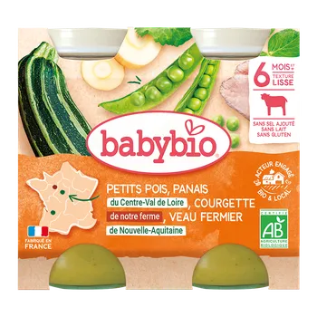 BABYBIO hrášek pastinák cuketa telecí maso 2x200 g