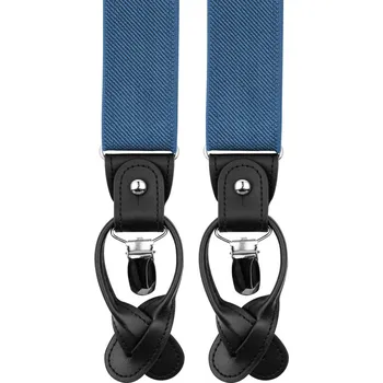 Kšandy Bubibubi Středně modré pánské kšandy s černými poutky