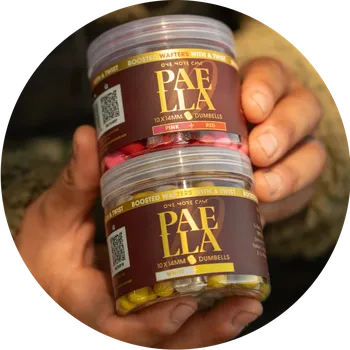 Boilies One More Cast Wafters Boosted Fluoro Wafters Paella 100 g 10x14 mm - White & Yellow