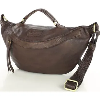 Outdoorové zavazadlo MARCO MAZZINI Tmavě hnědá kožená ledvinka (VS7c) Velikost: ONE SIZE