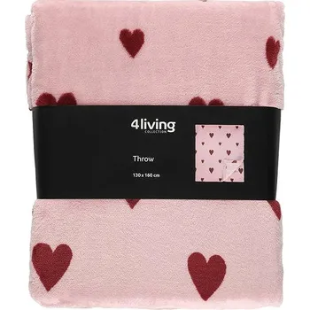 Dětská deka 4Living Fleecová deka Hertta, 130 × 160 cm, růžová
