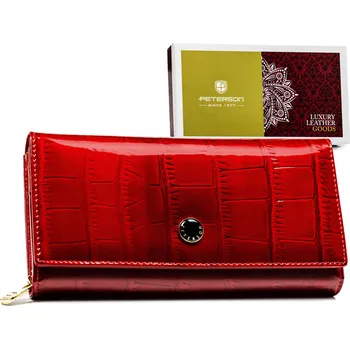 Peněženka Peterson peněženka z pravé kůže červená - dámská