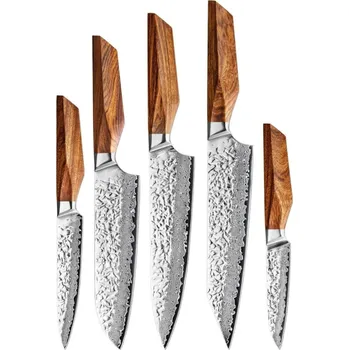 Sada Damaškových Kuchynských Nožov AW-39266 – Hnedá