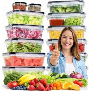 Dóza na potraviny 15x NÁDOBA NA POTRAVINY OBĚDOVÝ BOX SADA DO MIKROVLNNÉ TROUBY LEDNIČKY