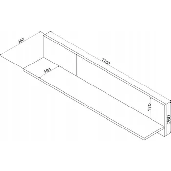 police Nástěnná police MERCI 110 x 20 x 25 cm černá