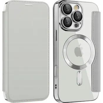 Pouzdro na mobilní telefon Flipové pouzdro Erbord pro Apple iPhone 16 Pro stříbrné