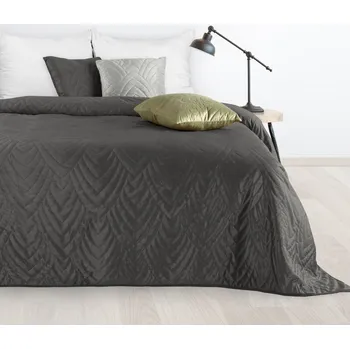 Přehoz na lůžko Sametový přehoz na postel LUIZ 6 v grafitové barvě Rozměr přehozu (šířka x délka): 170x210cm