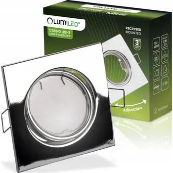 Halogenové svítidlo pod omítku Stropní Svítidlo Čtvercové, nastavitelné, chromové, patice GU10