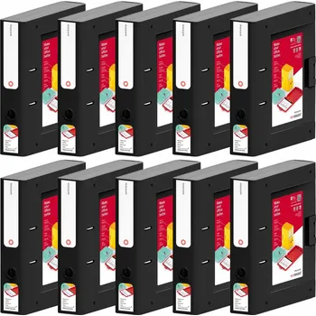 Kancelářský pořadač na dokumenty, uzavíratelný, plastový, 70 mm, 10 Ks