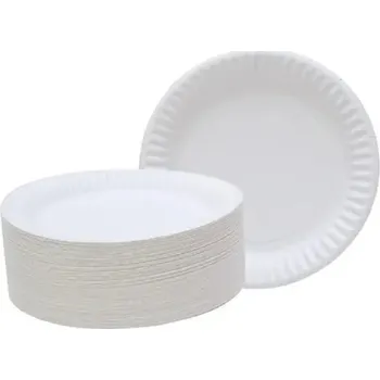 Jednorázové nádobí TALÍŘ PAPÍROVÝ/KARTONOVÝ @18 cena za 100 kusů